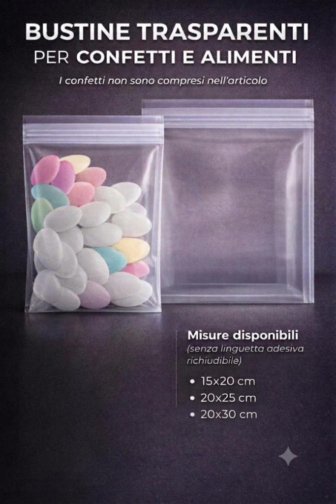 BUSTINE PORTACONFETTI SENZA PATTINA 20X25 X CONF. 100 PZ