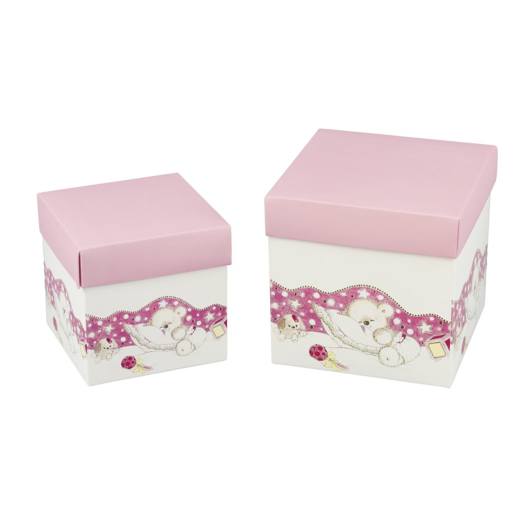SCATOLA CARTONE PER BOMBONIERE ART.10 ROSA 8X8X8