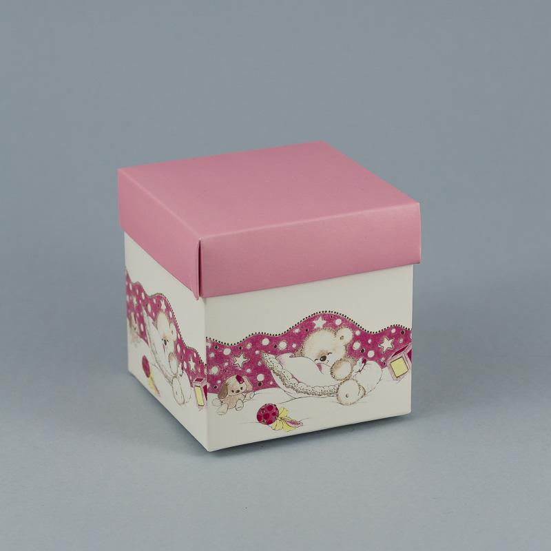 SCATOLA CARTONE PER BOMBONIERE ART.11 ROSA 10X10X10