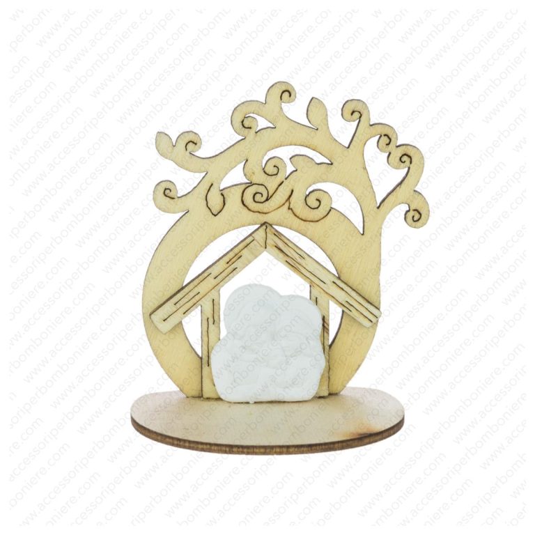 LEGNETTO GRANDE ALBERO VITA E NATIVITA’ CM 6X4,5X7
