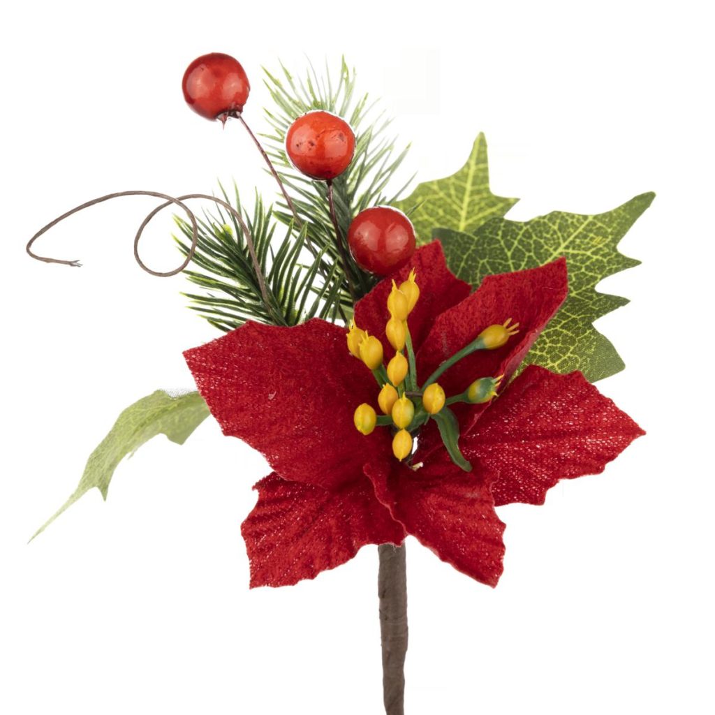 FIORE ARTIFICIALE BACCHE E FOGLIA - 10X8