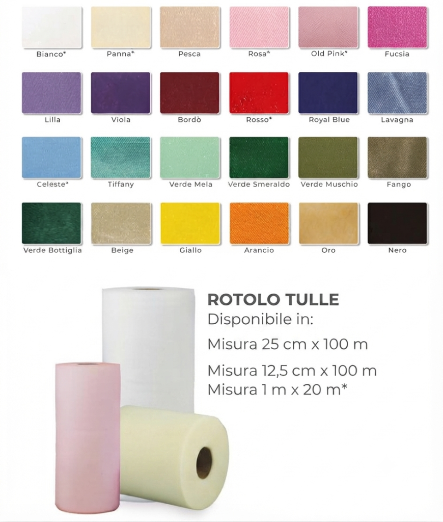 ROTOLO TULLE 1MT X 2O MT